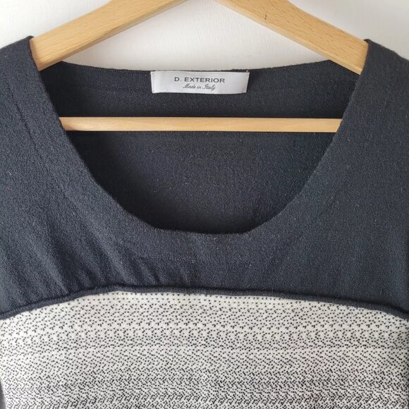 D.Exterior Women Size XS Black White Wool Knit Peplum Dress - Picture 10 of 13